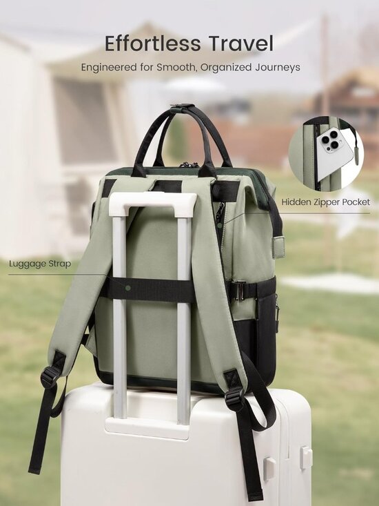 Laptop Backpack for Women, 15.6 Inch Travel Backpack for Work College Business, - Picture 6 of 8